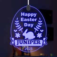 Personalized Name Easter Bunny Pattern 11 - LED Acrylic Ornament
