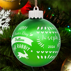 Personalized Easter Day Rabbit Egg Name - LED Glass Sphere Ornament