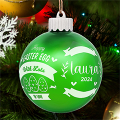 Personalized Easter Day Rabbit Egg Name - LED Glass Sphere Ornament