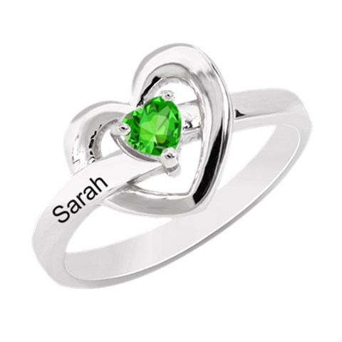 Classic 1 Name Heart Ring By Alex Front