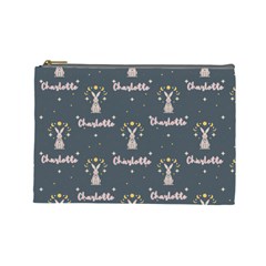 Personalized Name Boho Rabbits Stars - Cosmetic Bag (Large)