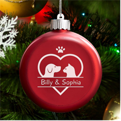 Personalized Name Pet - LED Glass Round Ornament