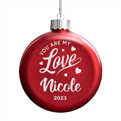 Personalized You are My Love Couple Name - LED Glass Round Ornament