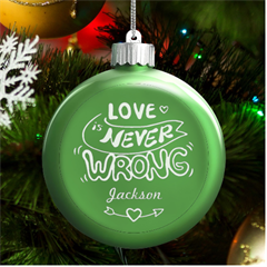 Hand Drawn text - LED Glass Round Ornament