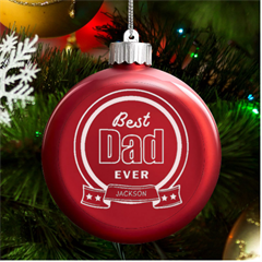 Hand Drawn text Family - LED Glass Round Ornament