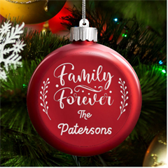 Personalized Family Name - LED Glass Round Ornament