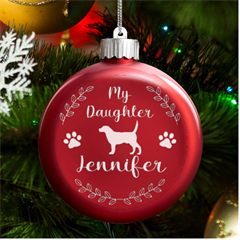 Personalized Pet Cat Dog Name - LED Glass Round Ornament