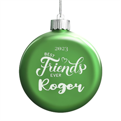 Personalized Best Friend Ever Name - LED Glass Round Ornament
