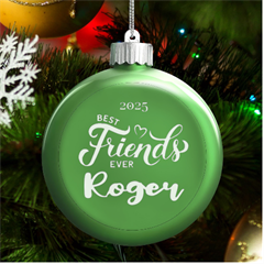 Personalized Best Friend Ever Name - LED Glass Round Ornament