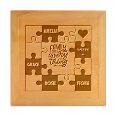 Puzzle 5 names - Wood Photo Frame Cube