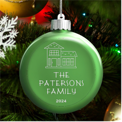 Personalized Family Name - LED Glass Round Ornament