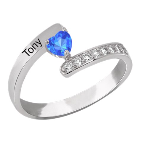 Diamond 1 Name Heart Ring By Alex Front