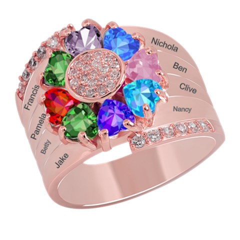 Diamond 8 Name Heart Ring By Alex Front