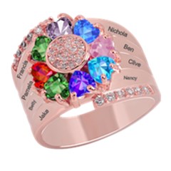 Diamond 8 Name Heart Ring - 925 Sterling Silver Ring Diamond 8 Name Heart Ring - 925 Sterling Silver Ring