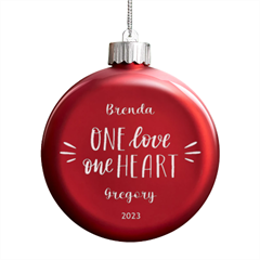 Personalized Love Couple Name - LED Glass Round Ornament