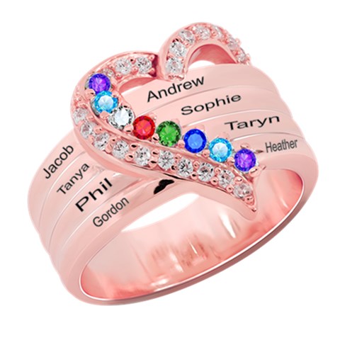 Diamond 8 Name Heart Ring By Alex Front