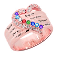 Diamond 8 Name Heart Ring - 925 Sterling Silver Ring Diamond 8 Name Heart Ring - 925 Sterling Silver Ring