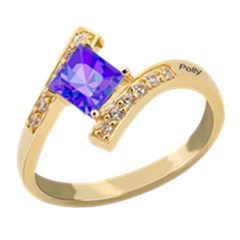 Diamond 1 Name Square Ring - 925 Sterling Silver Ring Diamond 1 Name Square Ring - 925 Sterling Silver Ring