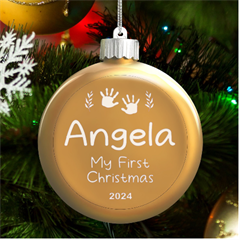 Personalized baby first festival Name - LED Glass Round Ornament