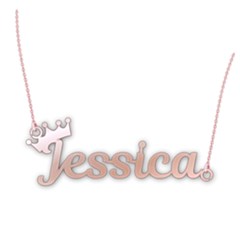 Personalized Name Crown - 925 Sterling Silver Name Pendant Necklace