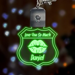 Personalized Lover Kiss Love You So Much Name - Multicolor LED Acrylic Ornament