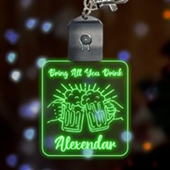 Personalized Beer With Your Friend Name - Multicolor LED Acrylic Ornament