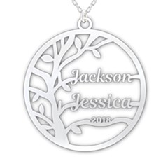 Personalized Name Couple - 925 Sterling Silver Pendant Necklace
