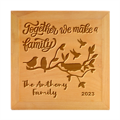 Personalized Together We Make a Family Name - Wood Photo Frame Cube
