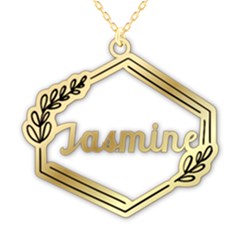 Personalized Name Plant Frame - 925 Sterling Silver Pendant Necklace