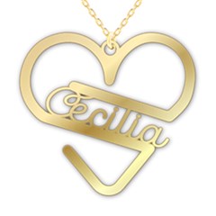 Personalized Name Heart Pattern - 925 Sterling Silver Pendant Necklace