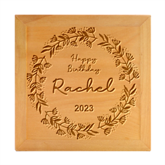 Personalized Happy Birthday Any Text Name - Wood Photo Frame Cube