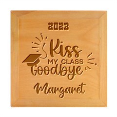 Personalized School Graduation Name - Wood Photo Frame Cube