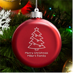 Personalized Name Christmas Tree - LED Glass Round Ornament