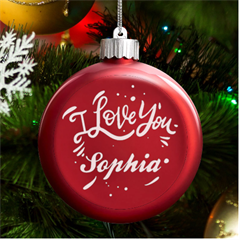 Personalized Name Font - LED Glass Round Ornament