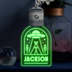 Personalized Name UFO Camping - Multicolor LED Acrylic Ornament