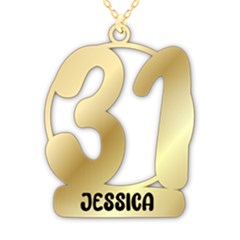 Personalized Name and Number Cute Style - 925 Sterling Silver Pendant Necklace