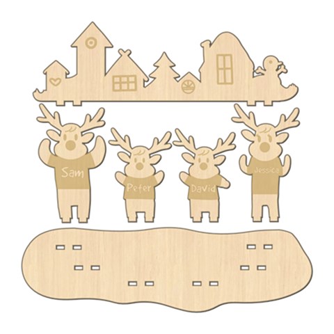 Personalized 3d Family Name Deer Family By Oneson Front