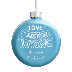 Hand Drawn text - LED Glass Round Ornament