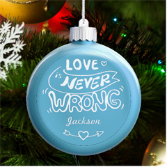 Hand Drawn text - LED Glass Round Ornament