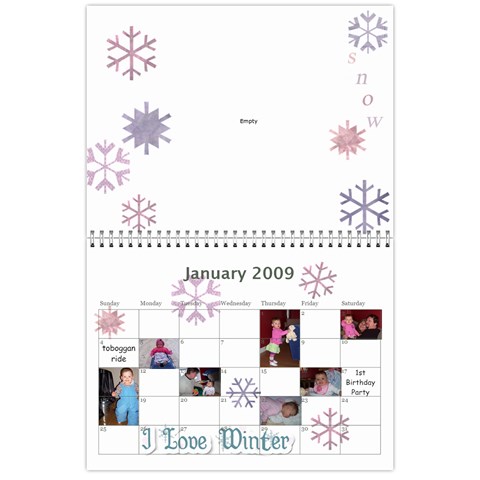 1 Year Calendar By Amanda Jan 2009