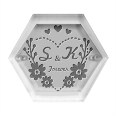 Personalized Wedding - Hexagon Wood Jewelry Box