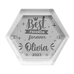 Personalized Best Friends Forever Name - Hexagon Wood Jewelry Box