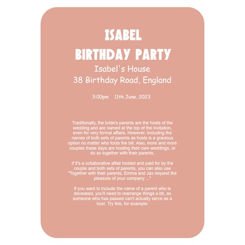 Birthday Card By Oneson Back