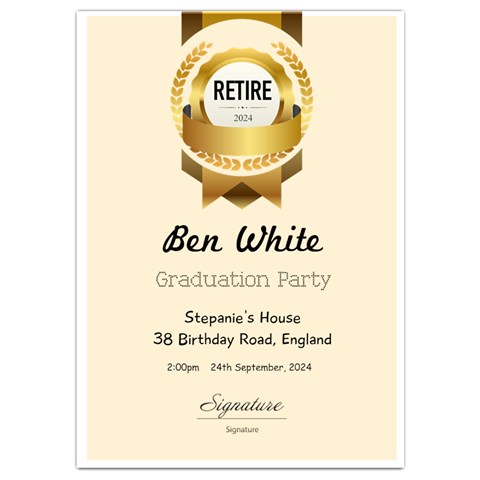 Retire Card By Oneson Front