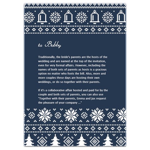 Christmas Card By Oneson Back