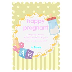 Happy Pregnant - Invitation Card 5  x 7  (Scallop)
