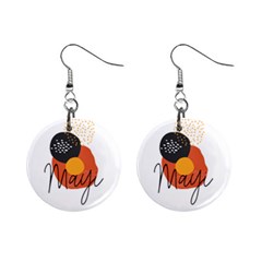 Mayi (Proud Aboriginal) White - Mini Button Earrings