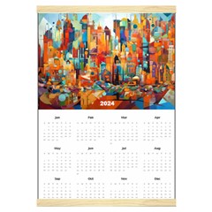 Personalized Cubist Building Painting - Canvas Yearly Calendar 16  x 22 