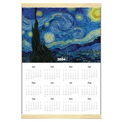Personalized Starry Night Painting - Canvas Yearly Calendar 16  x 22 