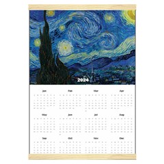 Personalized Starry Night Painting - Canvas Yearly Calendar 16  x 22 